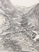 朱建路老師場(chǎng)景素描山脈