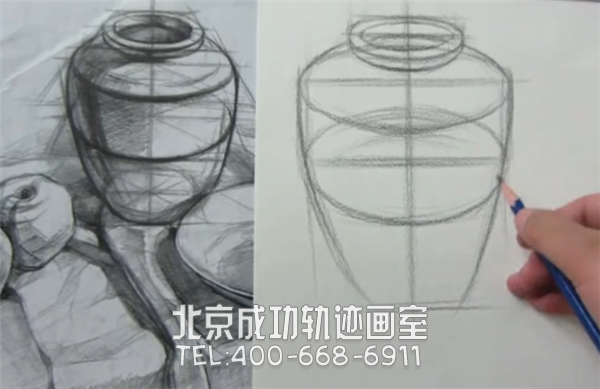 素描陶罐的畫法步驟